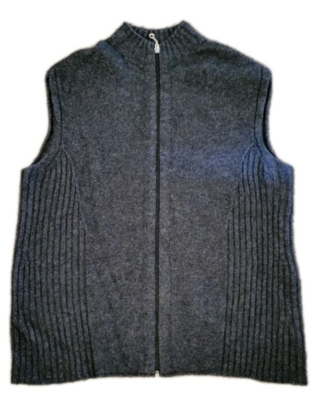LOTHLORIAN Luxury Merino Wool Possum Full Zip Sweater Mock Neck New Zealand Gray
